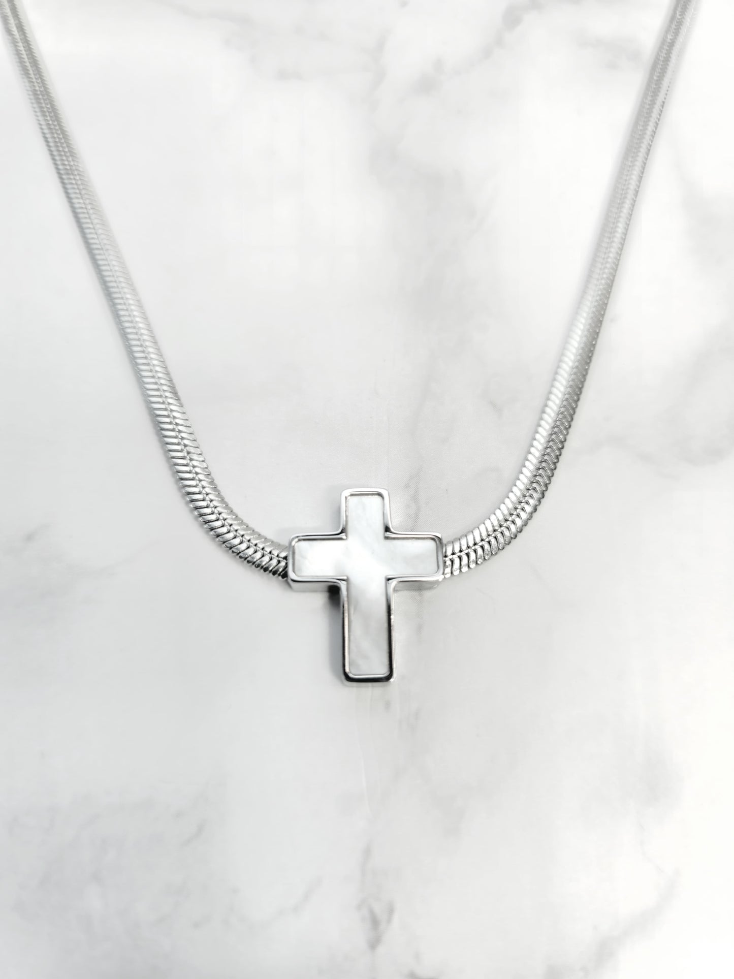 Collar Cruz - Perla